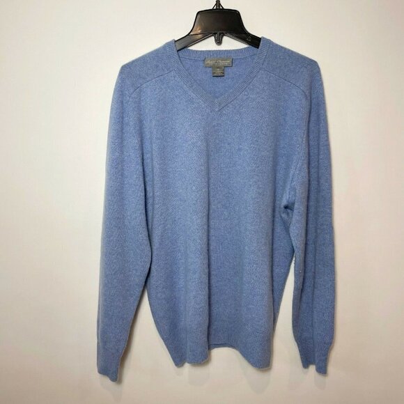 Daniel Cremieux Womens Long Sleeve Pullover Knit Sweater Blue M Cashmere V Neck - Picture 1 of 5